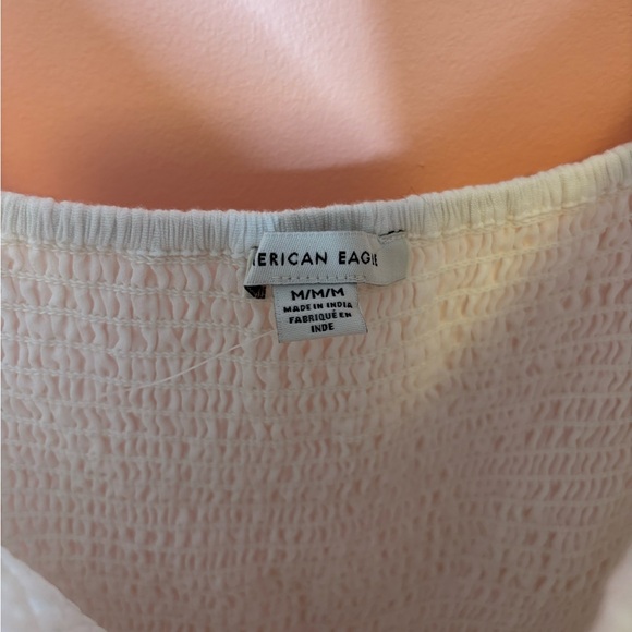 AE Flowy Linen White Babydoll Dress - Picture 2 of 3